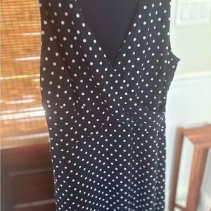 Ralph Lauren Navy Blue Polka Dot Wrap-Style Dress